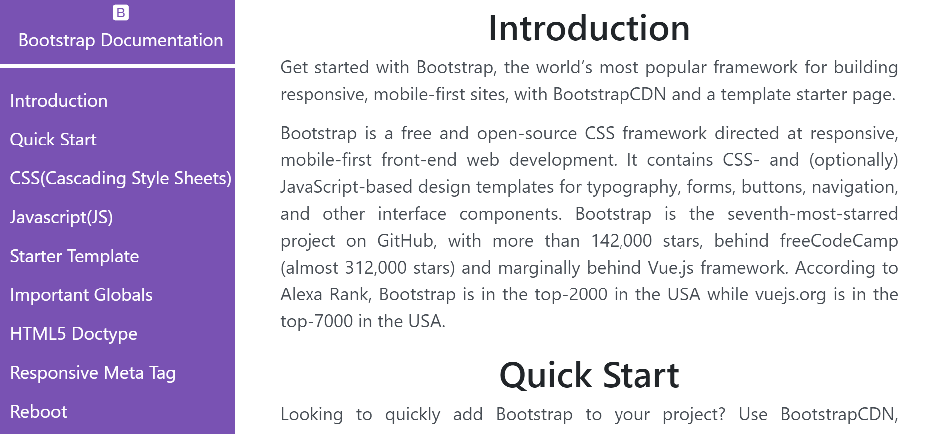 Bootstrap Docs