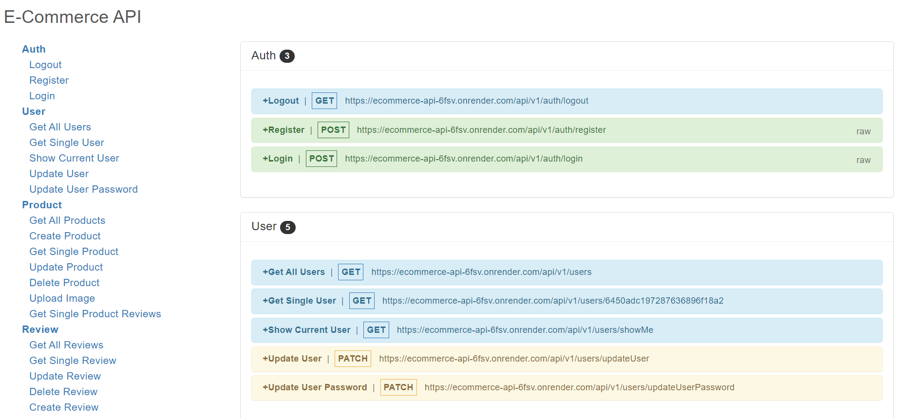 E-Commerce API