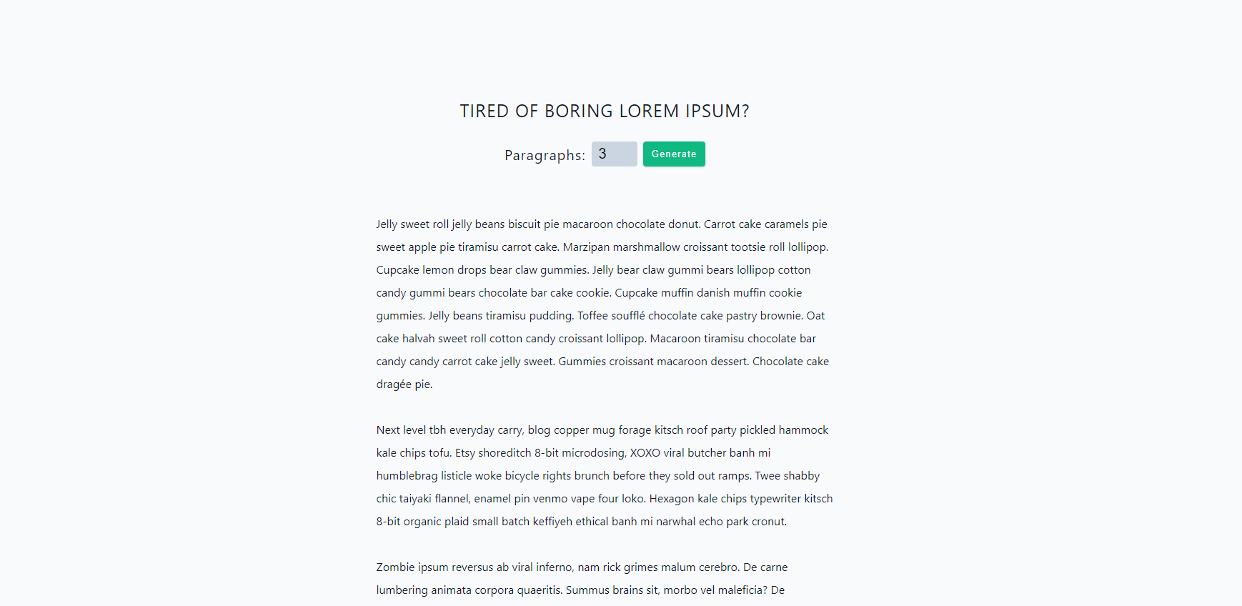 Lorem Ipsum Generator